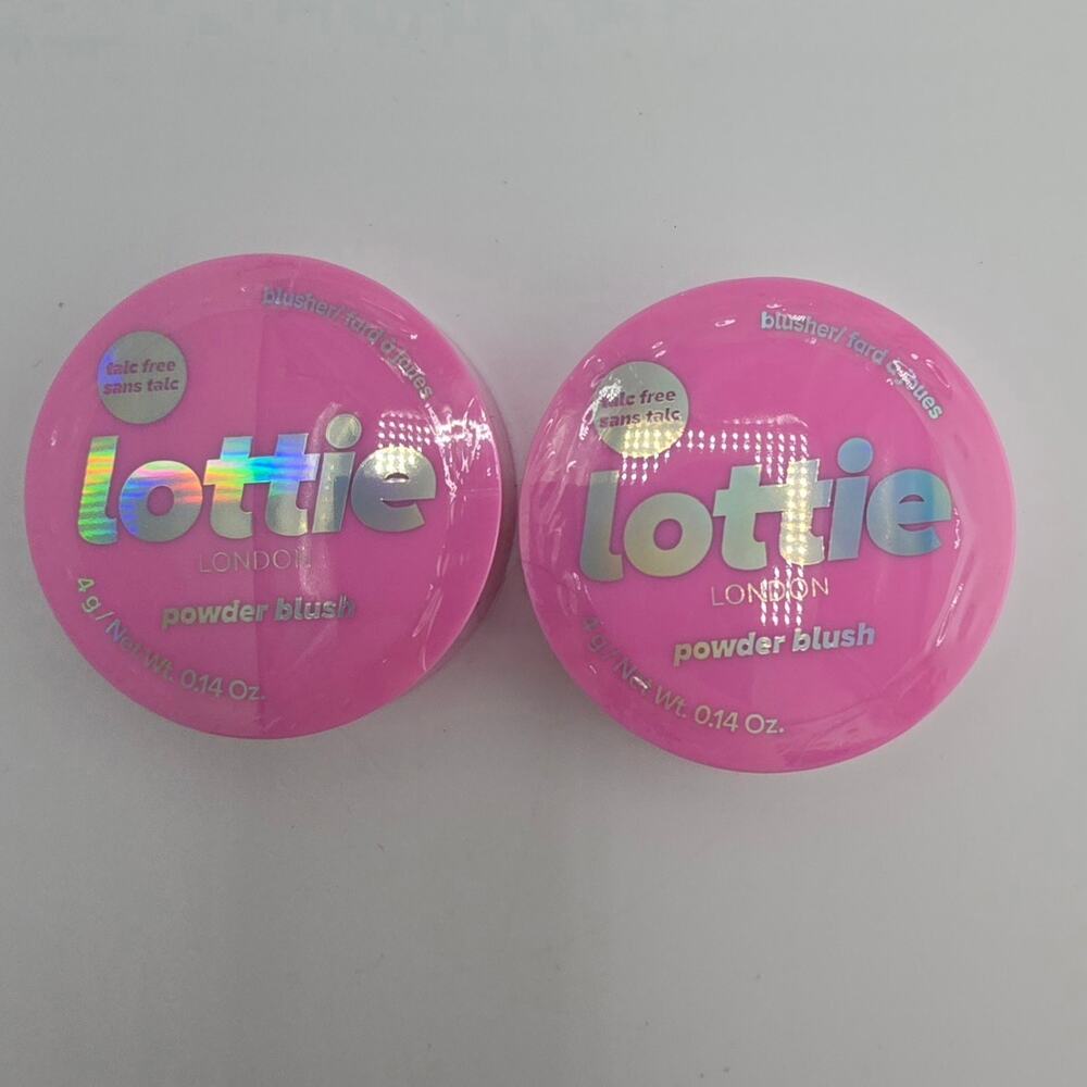 2X Lottie London Powder Blush Rosy Talc-Free Cruelty-Free Pressed Powder 0.14 oz